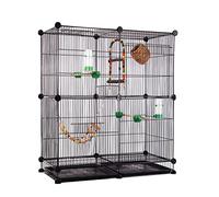 Bird Cage Wrought Iron Large Portable Birdcage Square Design for Parrots and Small Birds