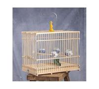 bird cages Bamboo Birdcages Square Bird Cage With Removable Tray Natural Wood Color Bird House Portable Bird House Carrier for Home Easy to carry