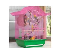 bird cages Bird Cage Ecological Special Household Large Luxury Villa Comfortable(Pink)