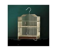 bird cages Bird Cage Square Metal for Parrots, Canaries, Gold Coloured Single-tier Ornamental with Hooks Comfortable