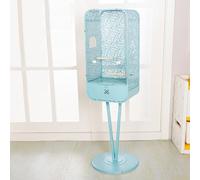Bird Cages for Conures, Parakeet Cage with Stand, Splash-proof Chassis, for Small and Medium-sized Birds Such as Pearl Birds and Peonies(Blue)