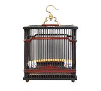 Bird Cages Handmade Square Birdcage Chinese Style Patterned Cage Top Metal Hook Hangable Portable Drawer Chassis