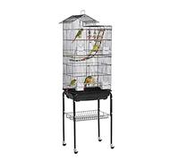 Bird Cages Household 4 Casters Wire Bird Cage Wheels Indoor/Outdoor Large Barbed Wire With Skys Parrot Cage Bird Carrier
