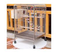 Bird Cages Interactive Large Space Pigeon Nest Box，For Parakeets 202 Stainless Steel Pigeon Cage, Move The Wheel, Pull-out Tray(Silver A)