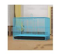 Bird Cages Metal Birdcages Rectangular Bird Carriers Abs Bottom Play Rolling Stand Pet Bird Cage Flight Cage With Feeder For Home Hotel Easy To Carry,Blue S
