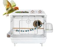 Bird Cages - Portable Transparent Carrier for Cockatiels | Canary Cage with Wooden Perch, for Parrots Cockatoo Aras Conures and Canaries Indoor