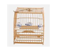 bird cages Square Birdcages Vintage Style Square Carving Bird Carrier Bamboo Bird Cage With Rolling Stand for Home Garden Outdoor Easy to carry