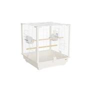 bird cages Square Metal Bird CageOpen Stackable CageSmall Pet Parrot Parakeet House FinchHome Wire Cage Comfortable(White)