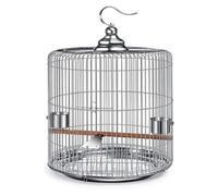 Bird cageSolid Large Birdcages Stainless Steel Bird Cage Simple Round Birdcage Creative Bird Carriers Bird House Carrier for Garden Outdoor (29 * 33cm)
