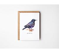 Bird Card, Blank Greeting Card, British Bird Wildlife, Watercolour Birds, All Occasion, Just Because, Thank You, Notecards, Starling