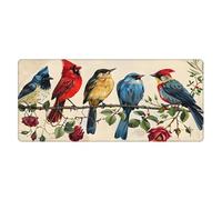 Bird Cardinal Large Mouse Pad Non-Slip Keyboard for Gaming Office Gift | Kingfisher Bird Rubber Base Long Gaming Mouse pad Waterproof Desk Mat Home Decorative 31.5 X 11.8 Inch