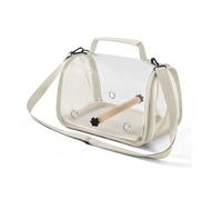 Bird Carrier Backpack Bird Bag Panoramic View Breathable Foldable with Perch Removable Tray for Peony Little Sun Tiger Skin Monk (White)