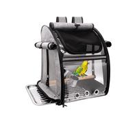 Bird Carrier Bag with Perch, Bird Travel Carrier Backpack with Stainless Steel Plate and Mesh, Portable Transparent