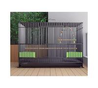 Bird Carrier Bird Cage Household Large Parrot Special Cage Small Bird Cage Pigeon Cage Economy Bird Cage Parrot Parakeet Macaw Small Bird(Black)