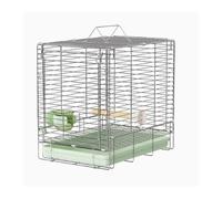 Bird Carrier Cage - Stainless Steel Folding Transport Cage for Parrots, Parakeets, Macaws & Small Birds - Portable Hand-held Economy Design