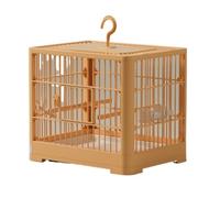 Bird Carrier Cage Travel Detachable Tray Hook Handle Transport Bird House For Outdoor(Orange)