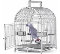 Bird Carrier Cage, Wrought Iron and Stainless Steel, Breathable Travel Design for Small Birds like Parakeets, Portable and Durable