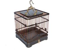 Bird Carrier Habitat Cage Wood Double-layer Living Bottom Drawer Small Hemp Bird Bird Cage Is Convenient For Cleaning Bird Droppings Animal Cages(A)