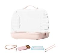 Bird Carrier, Portable Transparent Pet Carrier Backpack, Removable Breathable Bird Travel Bag, Comfortable Small Bags for Cockatiels, Parakeets, Lovebirds 27.5 x 22 x 24 cm