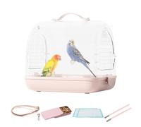 Bird Carrier, Portable Transparent Pet Travel Backpack, Removable Breathable Bird Transport Bag, Cockatiel & Parrot Travel Accessories For Conures, Parakeets & Lovebirds 27.5x22x24cm