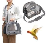 Bird Carrier Travel Cage, Animal Carrier Bag Bird Cage, Small Pet Carrier Bag with Standing Perch & Tray, Small Pet Carrier Bag with Shoulder Strap for Travel Hiking Camping
