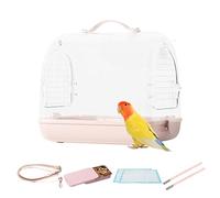 Bird Carrier Travel Cage, Portable Transparent Cockatiel Cage, 27.5x22x24cm/10.83x8.66x9.45 inches Removable Breathable Transport Bag, Travel Accessory for Conure Parakeet Lovebird