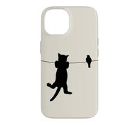 Bird Cat on a Wire Worst Enemies Besties Friends Silhouette Case for iPhone 14