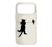 Bird Cat on a Wire Worst Enemies Besties Friends Silhouette Case for iPhone 17 Pro Max