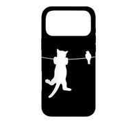 Bird Cat on a Wire Worst Enemies Besties Friends Silhouette Case for iPhone 17 Pro Max