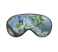 Bird Cherry Blossom Eye Mask, Side Sleeping Mask Light Blindfold Sleeping Mask Nose Pad and Elastic Band for Children Women and Men