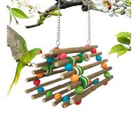 Bird Chew Swing | Parrots Colorful Wood Block Chew Tunnel | Triangle Birdcage Climber to Exercises Birds and Eases Loneliness for Sparrows, Gerbils, Parakeets, Cockatiels