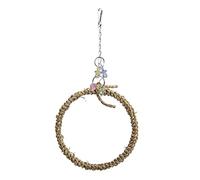 Bird Chew Toy Colorful Perch Swing Parrot Training For Parakeet Bright Colors Cotton Rope Wood Chewing Toys For Parrots Parakeets Conures Foraging Wall Wood Blocks Rope Chew