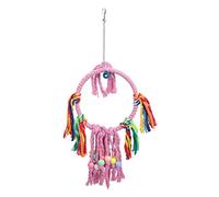 Bird Chew Toy Colorful Perch Swing Parrot Training For Parakeet Bright Colors Cotton Rope Wood Chewing Toys For Parrots Parakeets Conures Foraging Wall Wood Blocks Rope Chew