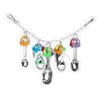 Bird Chew Toy, Metal Spoon Hanging Swing Mini Sneaker Parrot Cage Bite Toys for African Grey Cockatoo Budgies Parakeet Lovebird