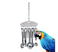 Bird Chew Toy - Stainless Steel, As Shown Chew Ring Durable Interactive | Hanging Bell Play Toy For Beak Exercise & Enrichment, Bird Cage For Parrots, Cockatiels, Budgies, Pet Birds