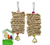 Bird Chew Toys - 2 Pieces, Corn Husk, Cage Supply with Durable Feature, Natural Interactive Games with Practical Detail, Toys, Conure Chicken Outdoor Indoor Patio Hammock Window Courtyard Balconies Ga