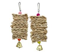 Bird Chew Toys - Modern 2 Piece Interactive Games, Functional, Natural Corn Shell for Parrots and Outdoor Patio Balcony | Multipurpose Outdoor Indoor Utility Versatile