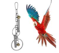 Bird Chewing Toy, Stainless Steel Bird Cage Hanging Bells Toys with Rotating Buckle, Anti-bite Hair Toy for African Grey, Conure, Caique, Amazon Parrot, Quaker