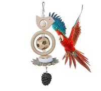 Bird Chewing Toy,Wooden Ornament Bird Chewing Cage Stand | Parrot Bite Supplies, Interactive Cage Woodpecker for Families, Friends