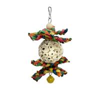 Bird Chopping Toy - Natural Wood Shredder, Wooden Bird Feeder Toy | With Bell, Interactive Parakeet Toy for Small and Medium Macaws, Turtle Doves, Beaks