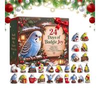 Bird Christmas 24 Days Countdown Ornaments | 2D Acrylic Bird Decorations for Children Adults Apartment Living Room Bedroom Wall Door Wreath