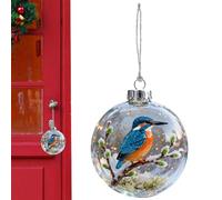 Bird Christmas Tree - 3D Hummingbird Clear Ball Decor, Shatterproof Decorative for Holiday Party Winter Home Bedroom Living Room, Elegant Christmas Globe Crystal Like Design