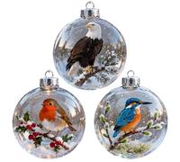Bird Christmas Tree Ornament Ball - 3D Pendant Ornament Decoration Cute Christmas Eagle Hummingbird Ball, for Window, Mantel, Car Rearview Mirror, Living Room, Family, Indoor