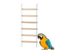 Bird Climbing Ladder Cage Hanging Toys Parrot Perch Accessories Swing Rope Step Swivel Hook Gear Wooden Step Bridge Pet Training Tool Aviary Playground Colorful Hanging Lamp Love Bird Activity Bridge