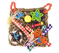 Bird Climbing Net & Chewing Toy | Plant - based Loofah & Colorful Toys for Parrots/Cockatiels/Lovebirds | Foraging & Exercise Aid for Small & Medium Birds