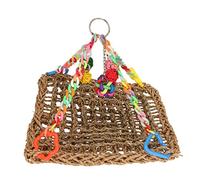 Bird Climbing Net Colourful Swing Hammock Chewing Hanging Mat for Decoration Playing Fun Bird Toys for Cage Garden Balcony Patio Backyard Corridor Aisle (L)