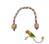 Bird Climbing Rope Perch - Gradient Flexible Cotton Rope Holder Swing Toy | Cockatiel Budgie Parakeet Cage Accessory for Exercise and Bird Ropes Colorful