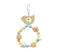Bird Climbing Stand Wooden Garland Style Hanging Bird Foraging Swing Bird Cage Decoration Ring-shaped Parrot Chewing Toy Gnawing Training(Style B)