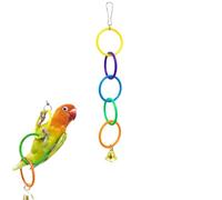 Bird Climbing Swing Rings, Climbing Toy with Colorful Swing Rings, Exercise Hanging Perch for Small Birds, Budgie Parakeet Cockatiel Lovebird Cage (5 Rings)