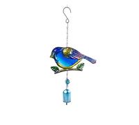 Bird Color Bell, Wind Chime, Window Sill, Garden Decorative Pendant(Blue)